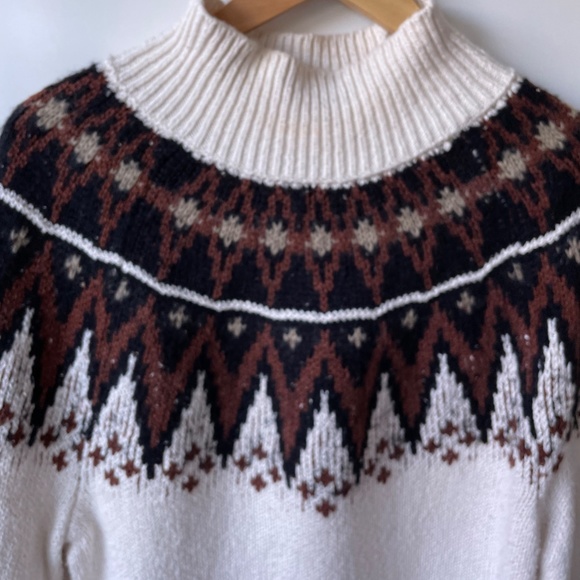 Free People Scotland Sweater Mini Dress Cream Brown S - Picture 8 of 11